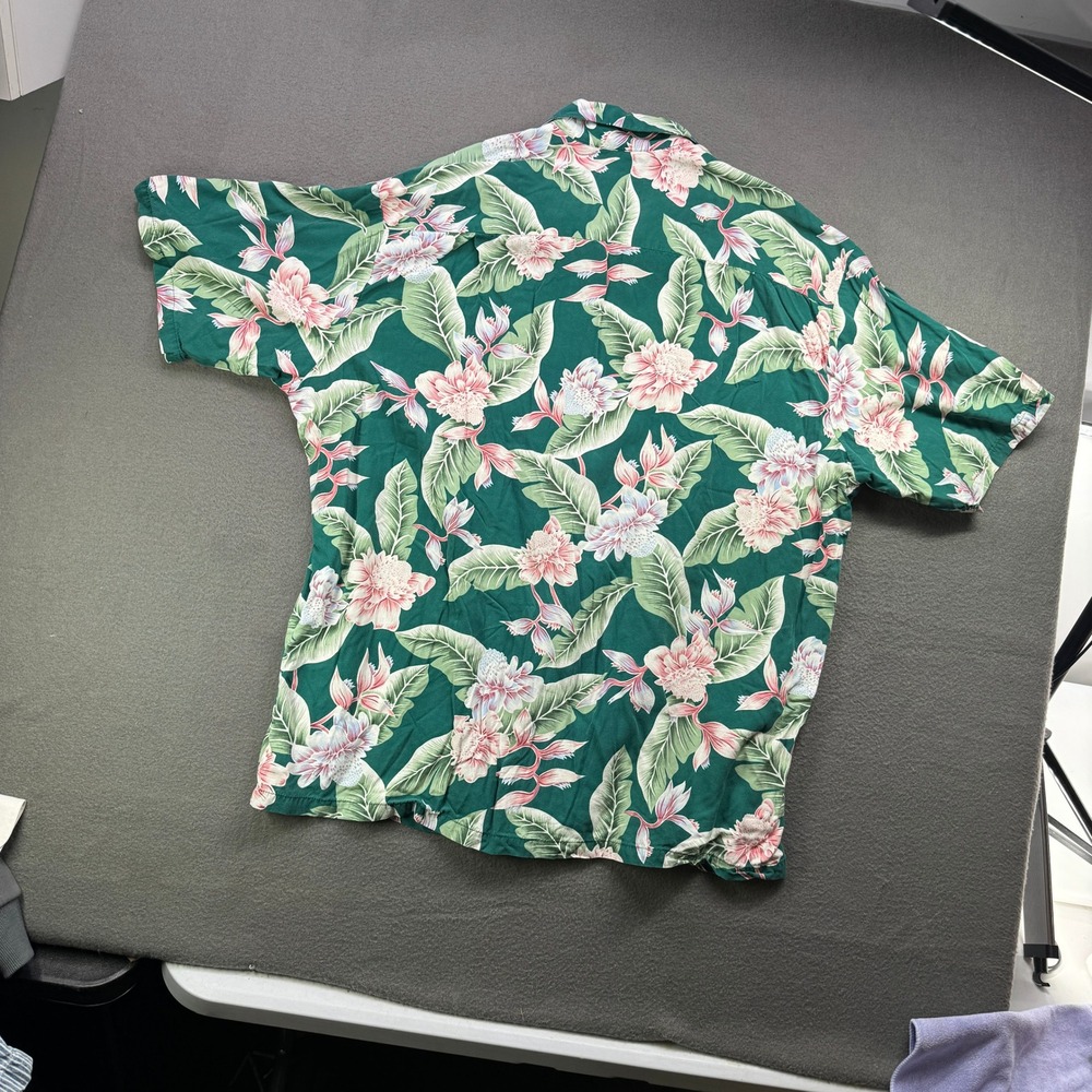 Vintage Pineapple Juice Shirt Mens XXL Green 100% Rayon Hawaiian Aloha Camp VTG - Picture 3 of 9